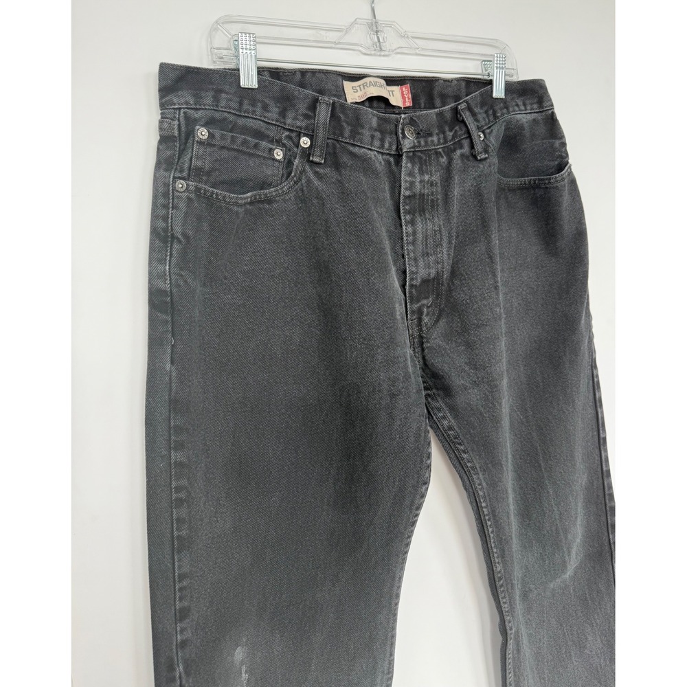 Levis 505 Straight Leg Jeans 38x30(37x29.5)Faded Black Denim Grunge Y2K Workwear